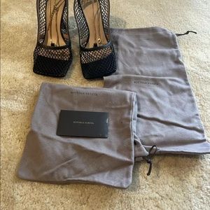 Bottega Veneta Stretch Mesh & Leather Pumps